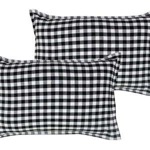 Cotton Gingham Check Black Pillow Covers Pack Of 2 freeshipping - Airwill