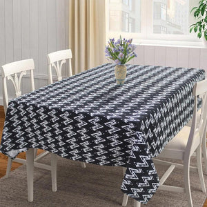 Cotton Black Zig-Zag 4 Seater Table Cloths Pack Of 1 freeshipping - Airwill
