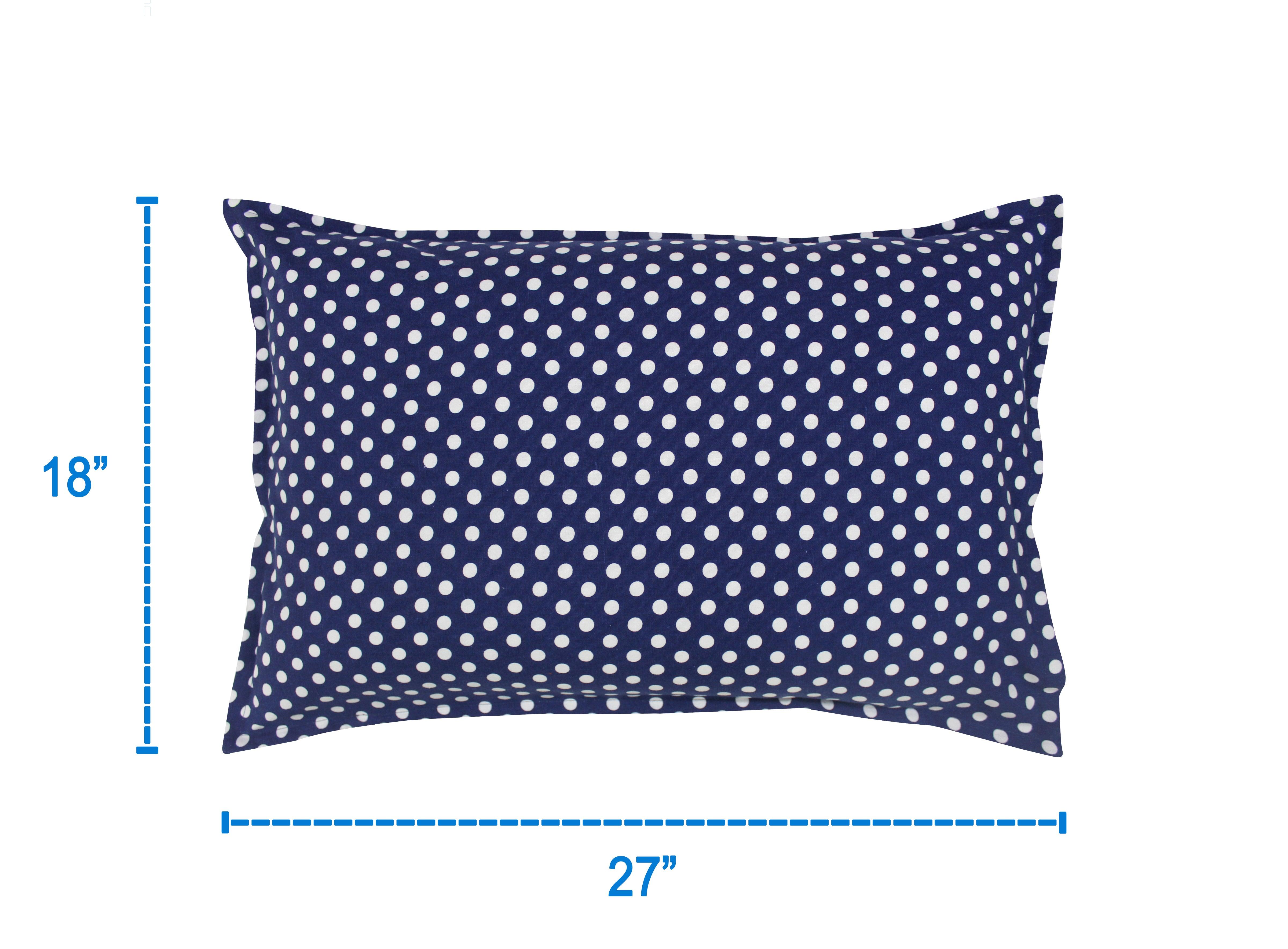 Cotton Polka Dot Blue Pillow Covers Pack Of 2