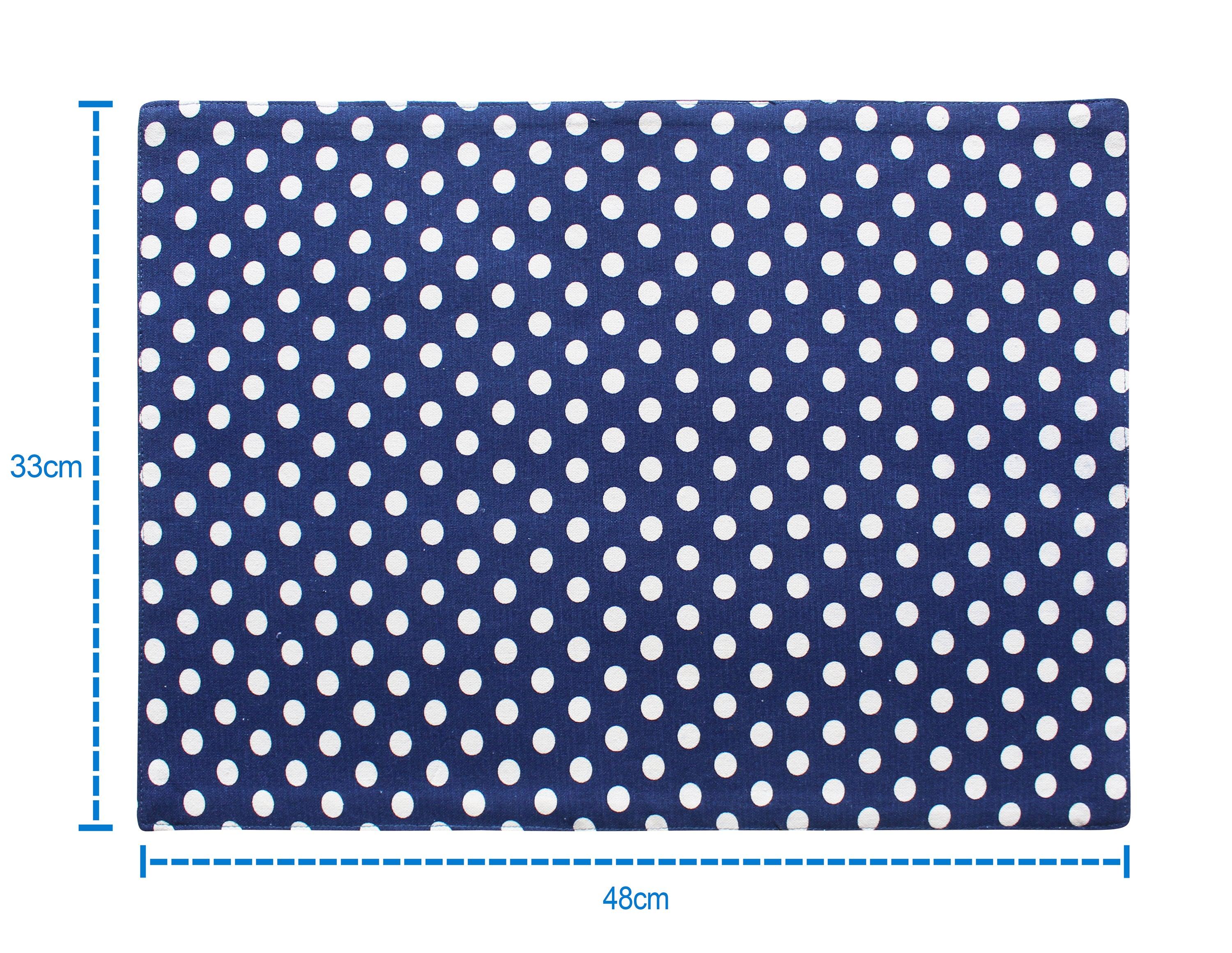 Cotton Blue Polka Dot Table Placemats Pack Of 4