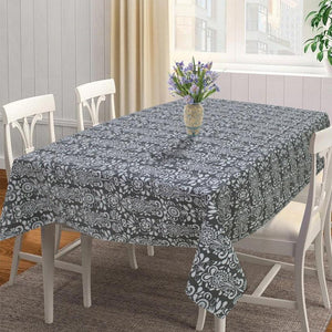 Cotton Grey Damask 4 Seater Table Cloths Pack Of 1 freeshipping - Airwill
