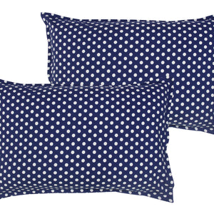 Cotton Polka Dot Blue Pillow Covers Pack Of 2 freeshipping - Airwill