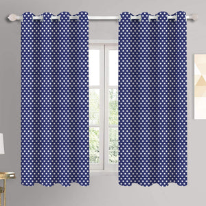 Cotton Blue Polka Dot 5ft Window Curtains Pack Of 2 freeshipping - Airwill