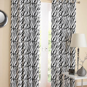 Cotton White Tiger Stripe 7ft Door Curtains Pack Of 2 freeshipping - Airwill