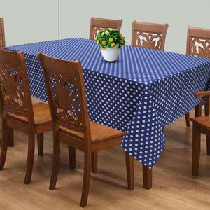 Cotton Blue Polka Dot 8 Seater Table Cloths Pack Of 1 freeshipping - Airwill