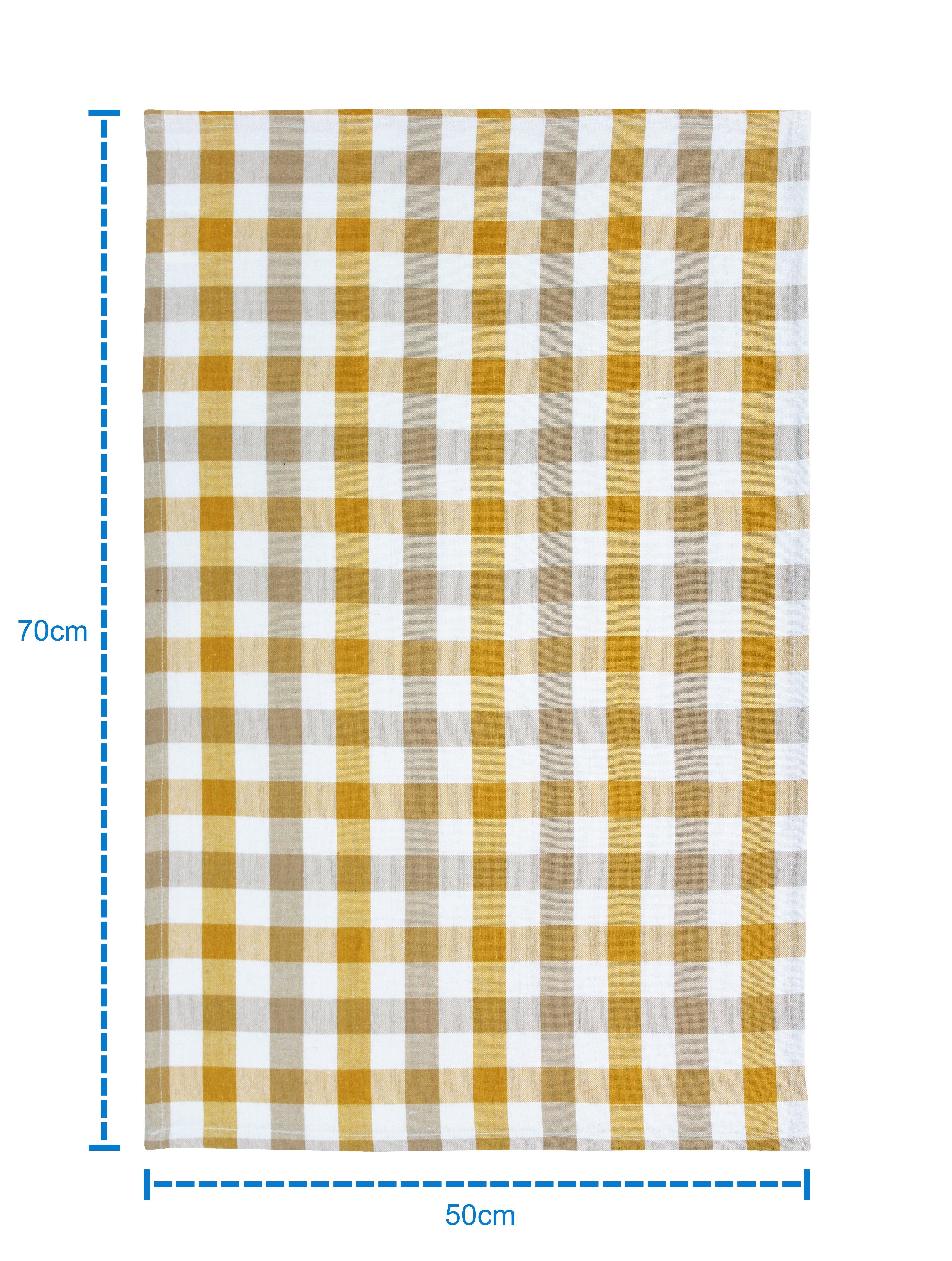 Cotton Lanfranki Yellow Kitchen Towels Pack Of 4