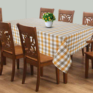 Cotton Lanfranki Yellow Check 8 Seater Table Cloths Pack Of 1 freeshipping - Airwill