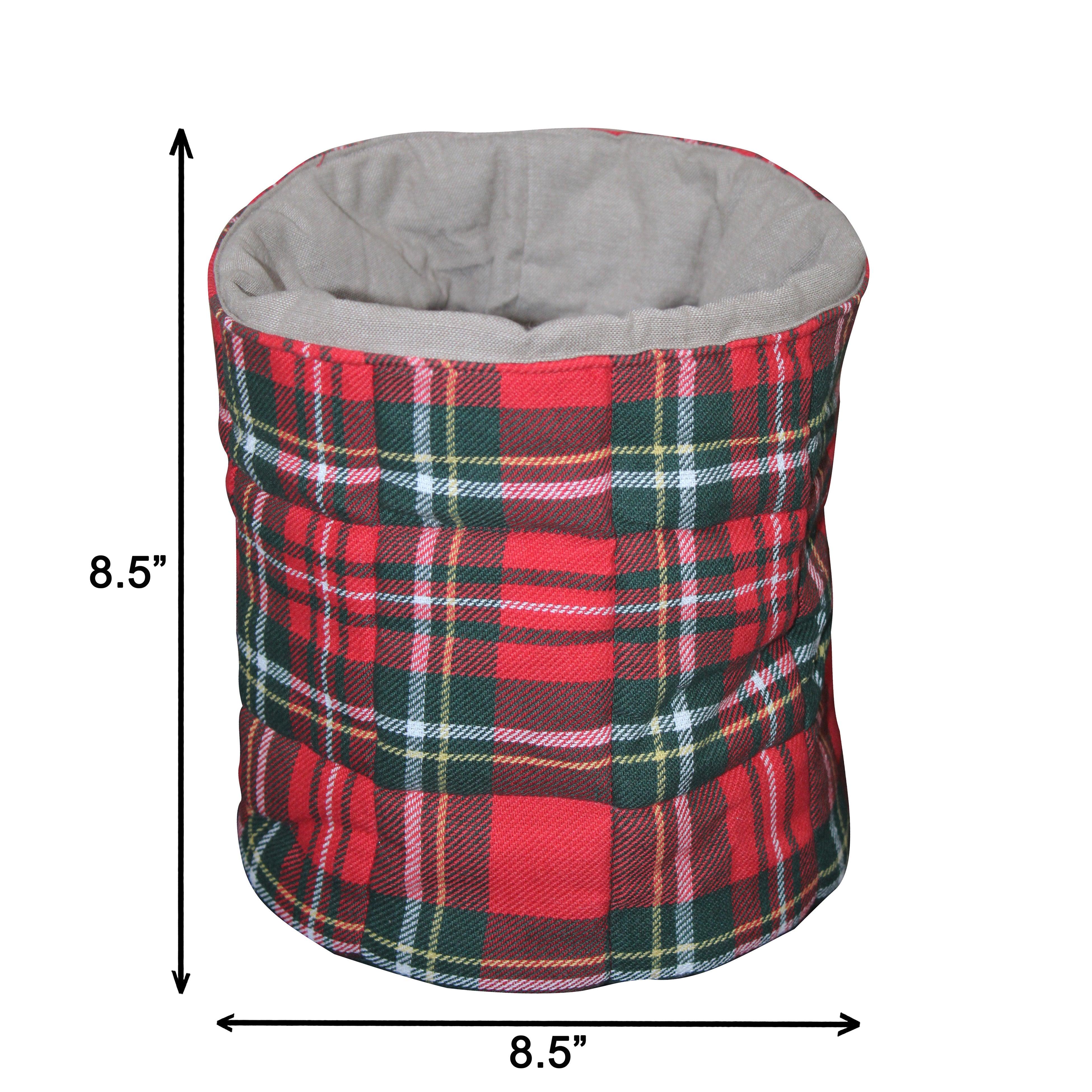 Cotton Red Green Check Fruit Basket