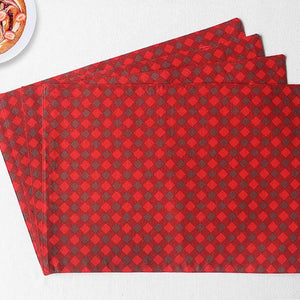 Cotton Buffalo Cross Table Placemats Pack Of 4 freeshipping - Airwill