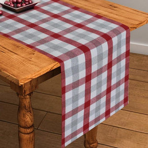 Cotton Lanfranki Red Check 152cm Length Table Runner Pack Of 1 freeshipping - Airwill