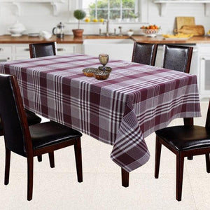 Cotton Track Dobby Maroon 6 Seater Table Cloths Pack Of 1 freeshipping - Airwill