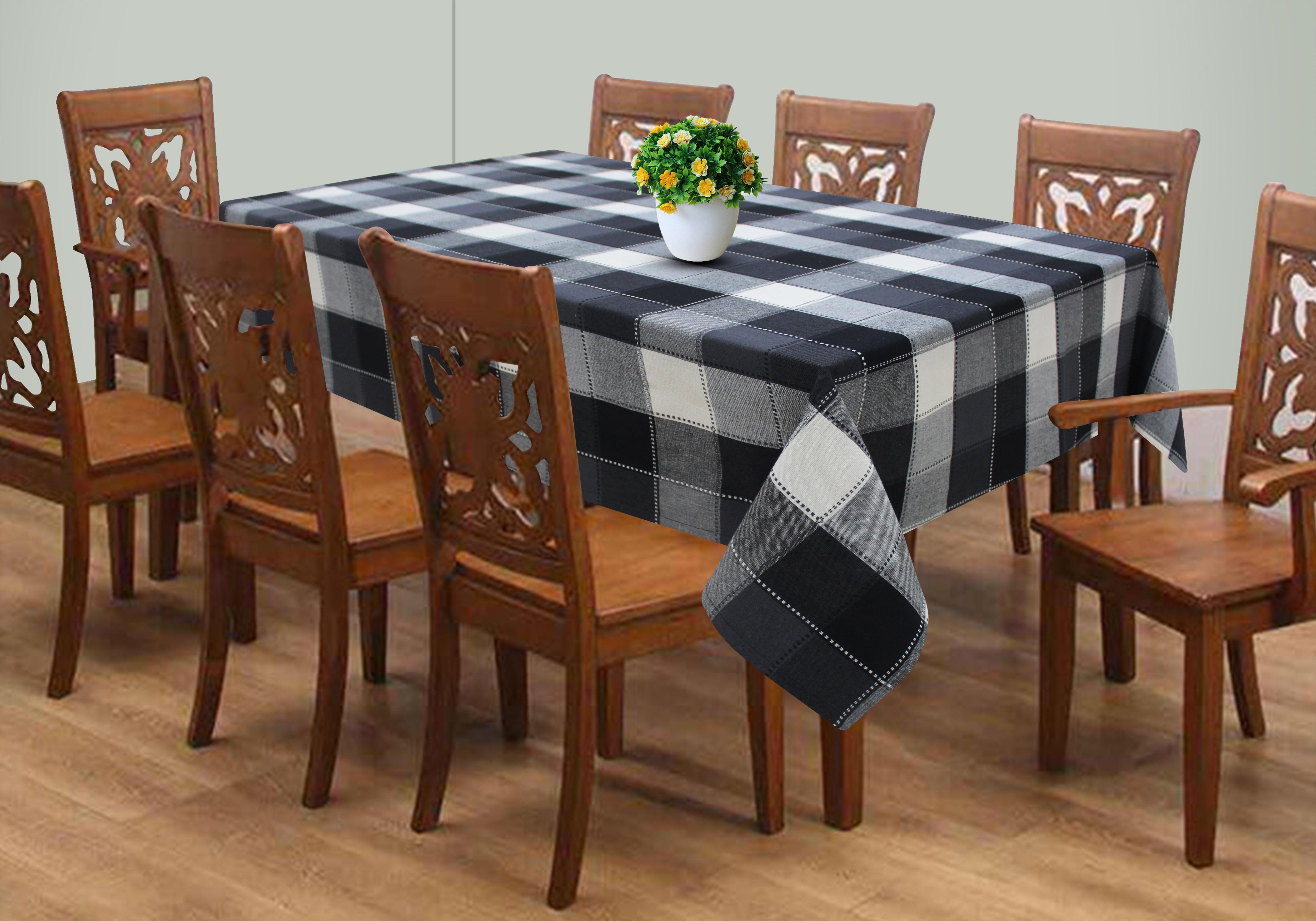 Cotton Dobby Black 8 Seater Table Cloths