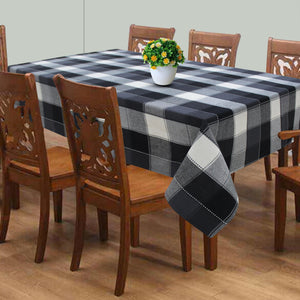 Cotton Dobby Black 8 Seater Table Cloths Pack Of 1 freeshipping - Airwill