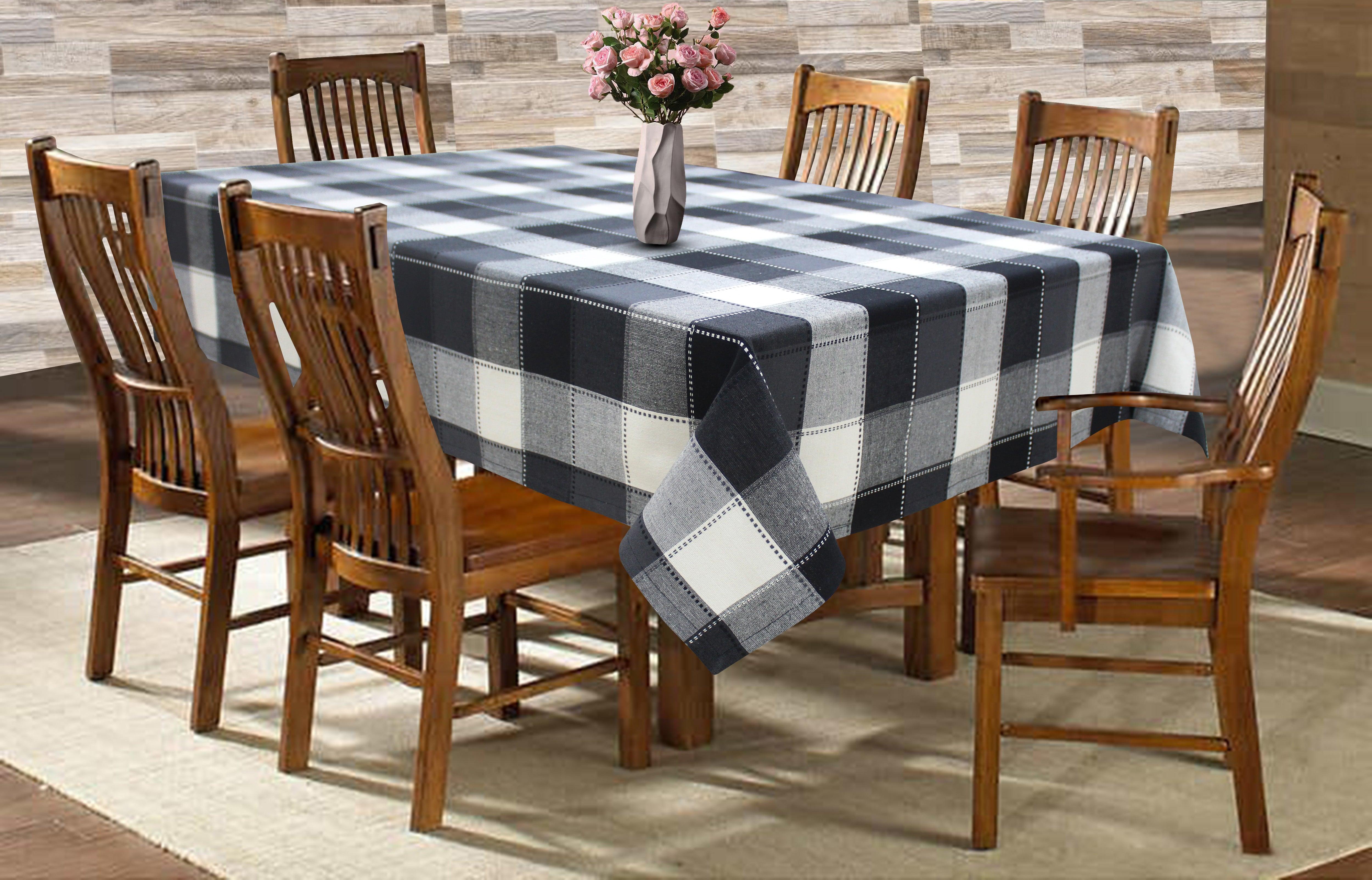 Cotton Dobby Black 6 Seater Table Cloths