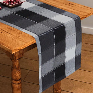 Cotton Dobby Black 152cm Length Table Runner Pack Of 1 freeshipping - Airwill