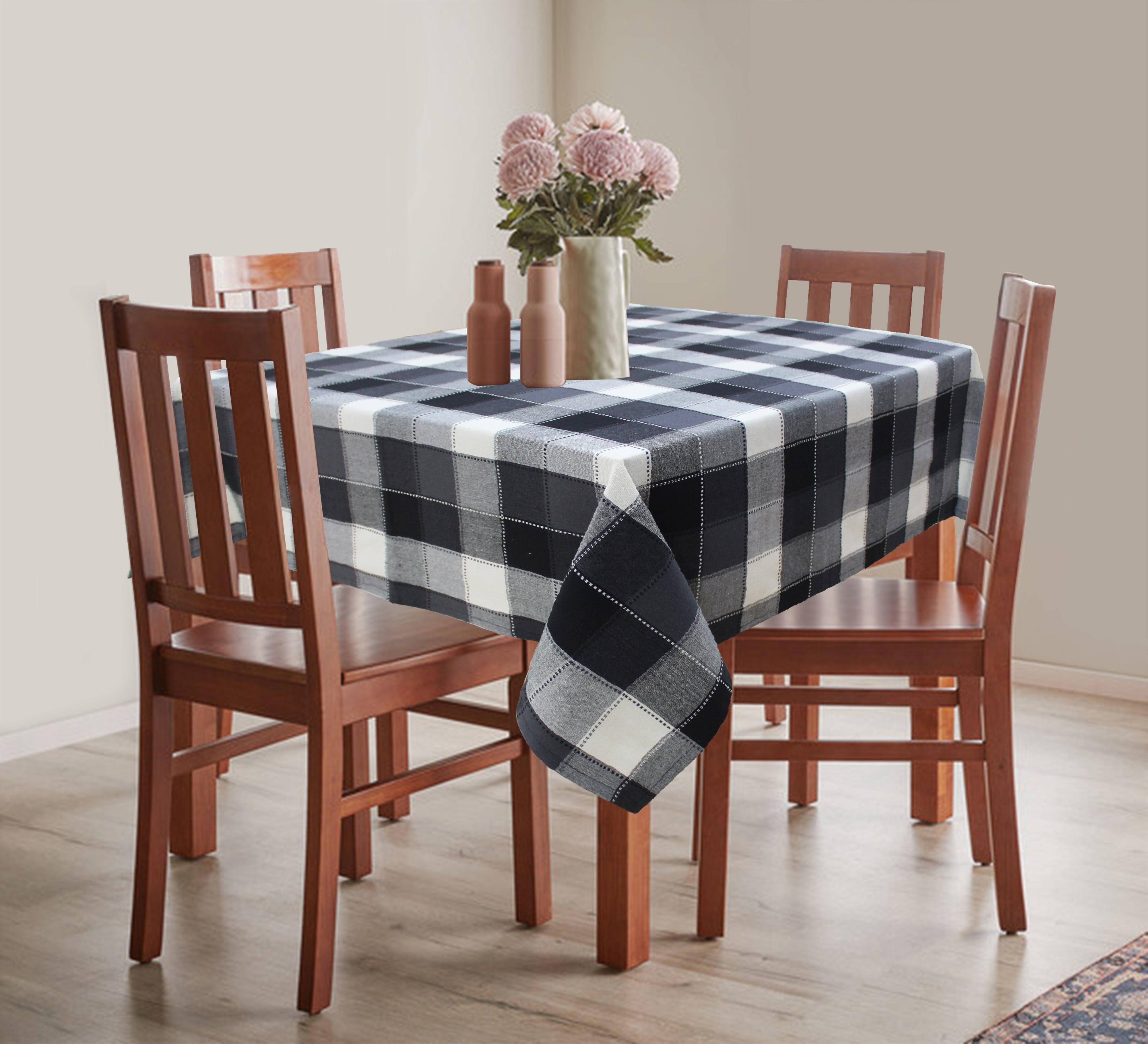 Cotton Dobby Black 4 Seater Table Cloths