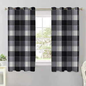 Cotton Dobby Black 5ft Window Curtains Pack Of 2 freeshipping - Airwill