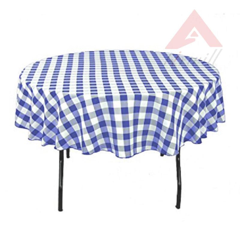 Cotton Gingham Check Blue 2 Seaters Table Cloths