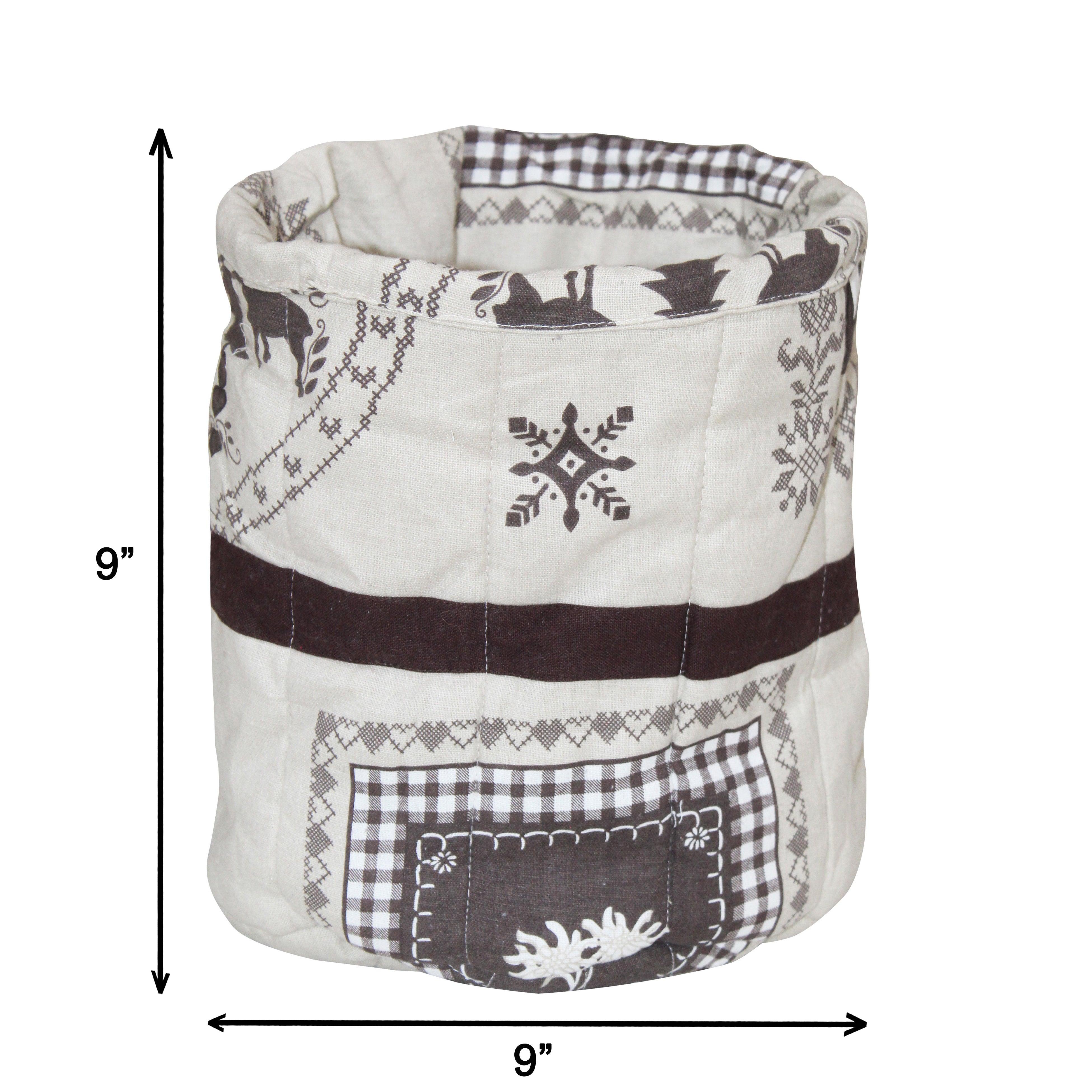 Cotton Snow Pearl Printed Fruit Basket