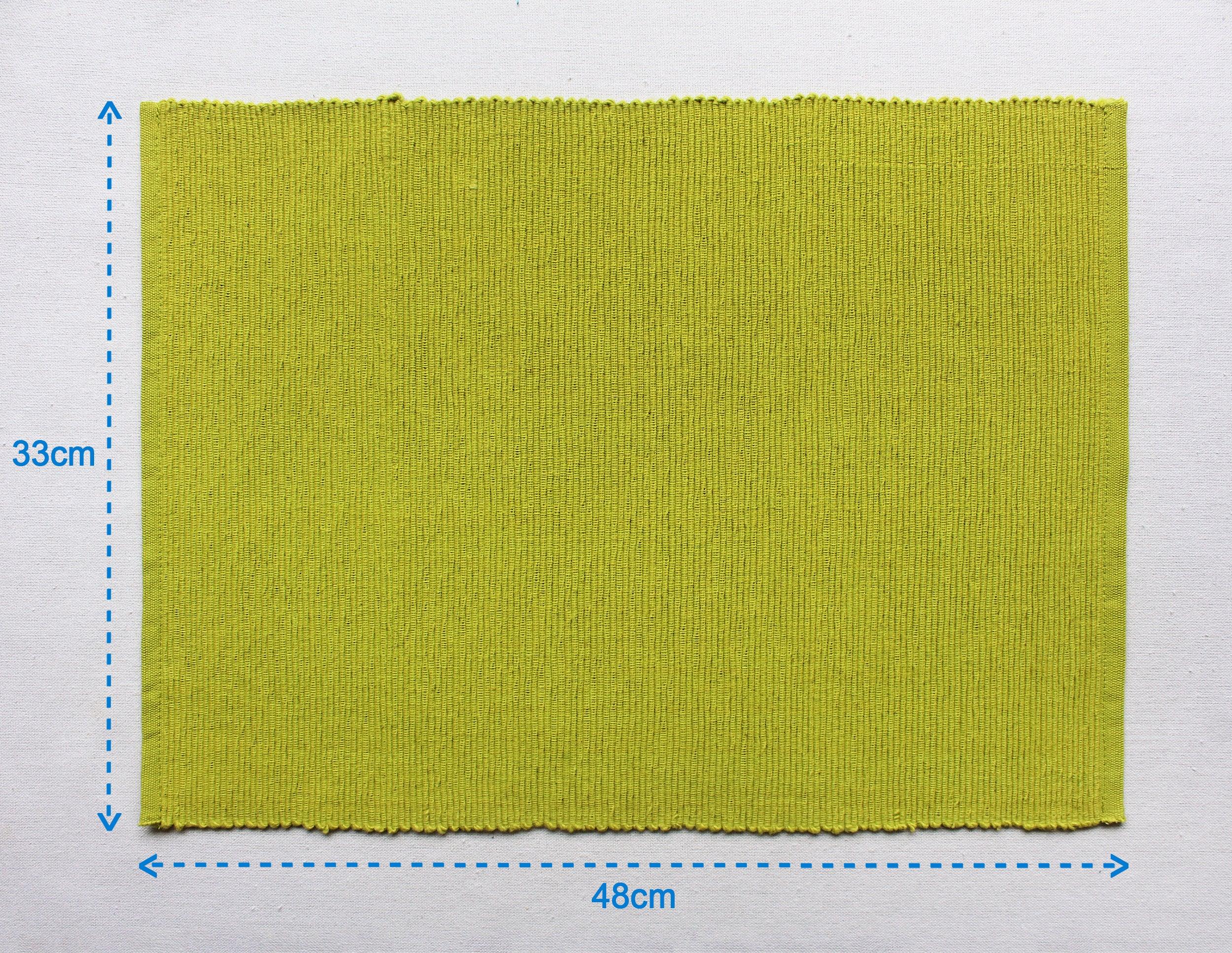 Cotton Solid Apple Green Table Placemats Pack Of 4