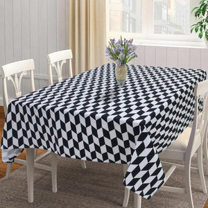 Cotton Classic Diamond Black 4 Seater Table Cloths Pack Of 1 freeshipping - Airwill