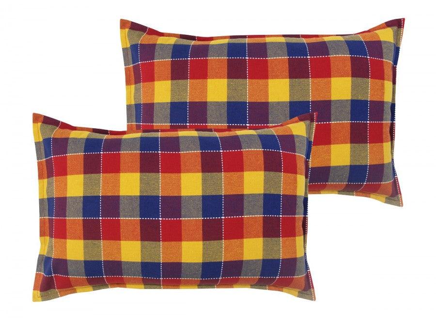 Cotton Adukalam Check Pillow Covers Pack Of 2
