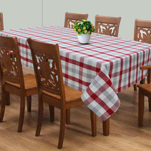 Cotton Lanfranki Red Check 8 Seater Table Cloths Pack Of 1 freeshipping - Airwill