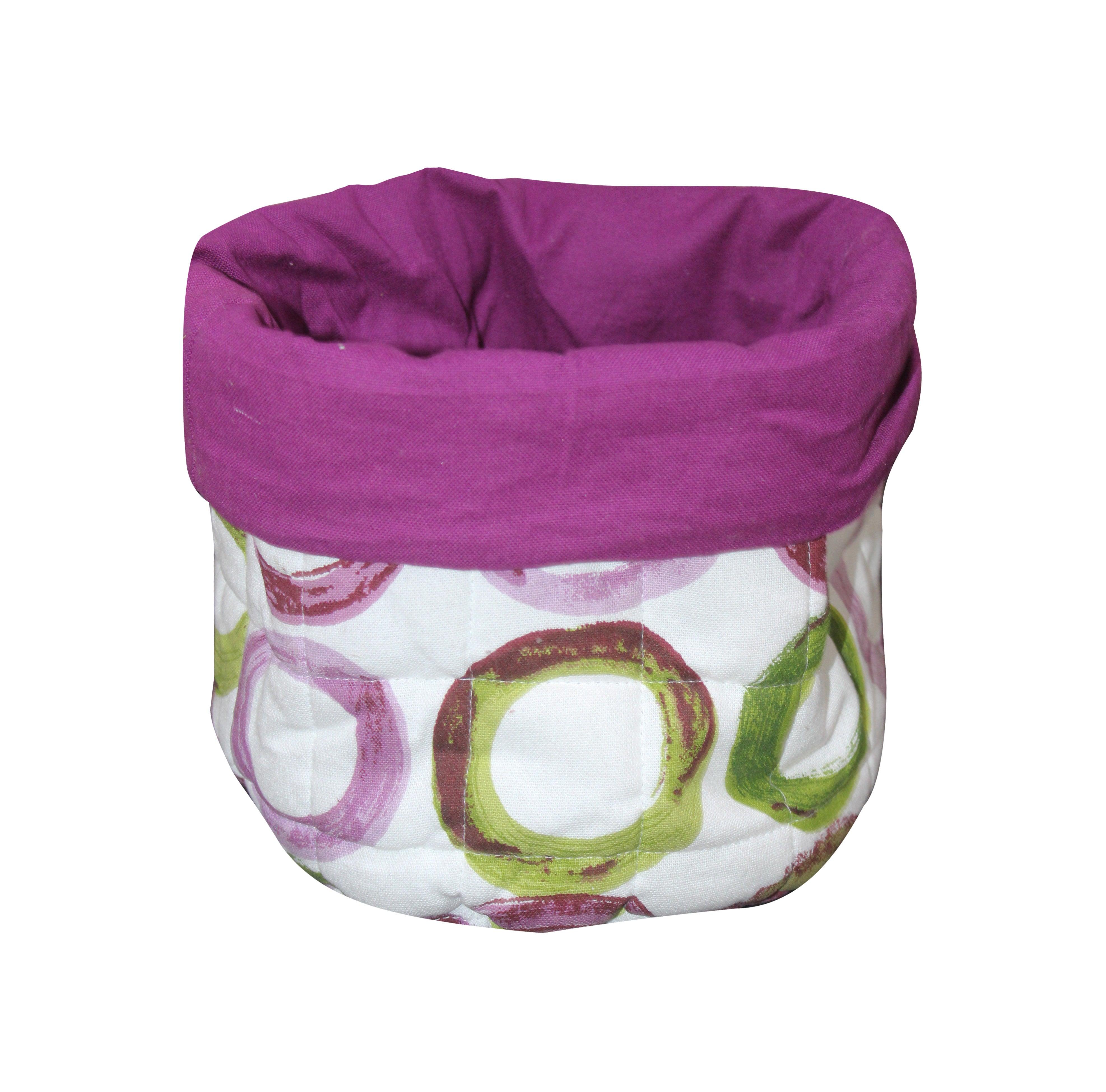 Cotton Green and violet Circle Fruit Basket