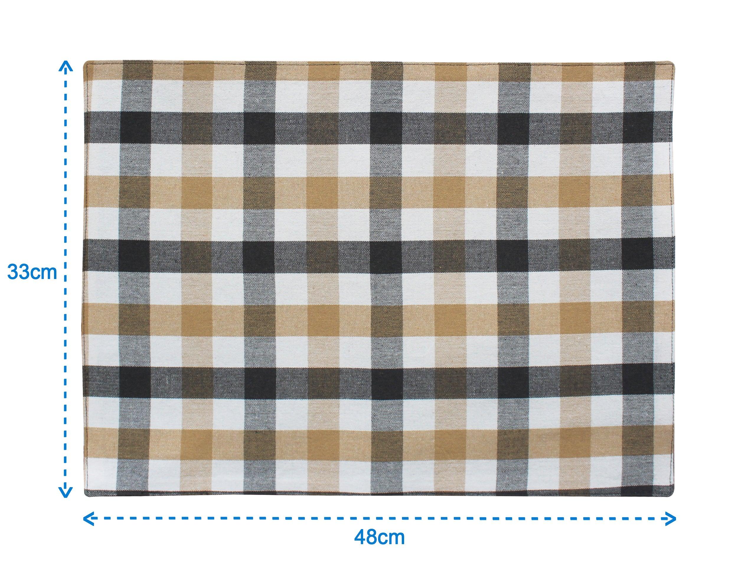 Cotton Lanfranki Grey Check Table Placemats Pack Of 4