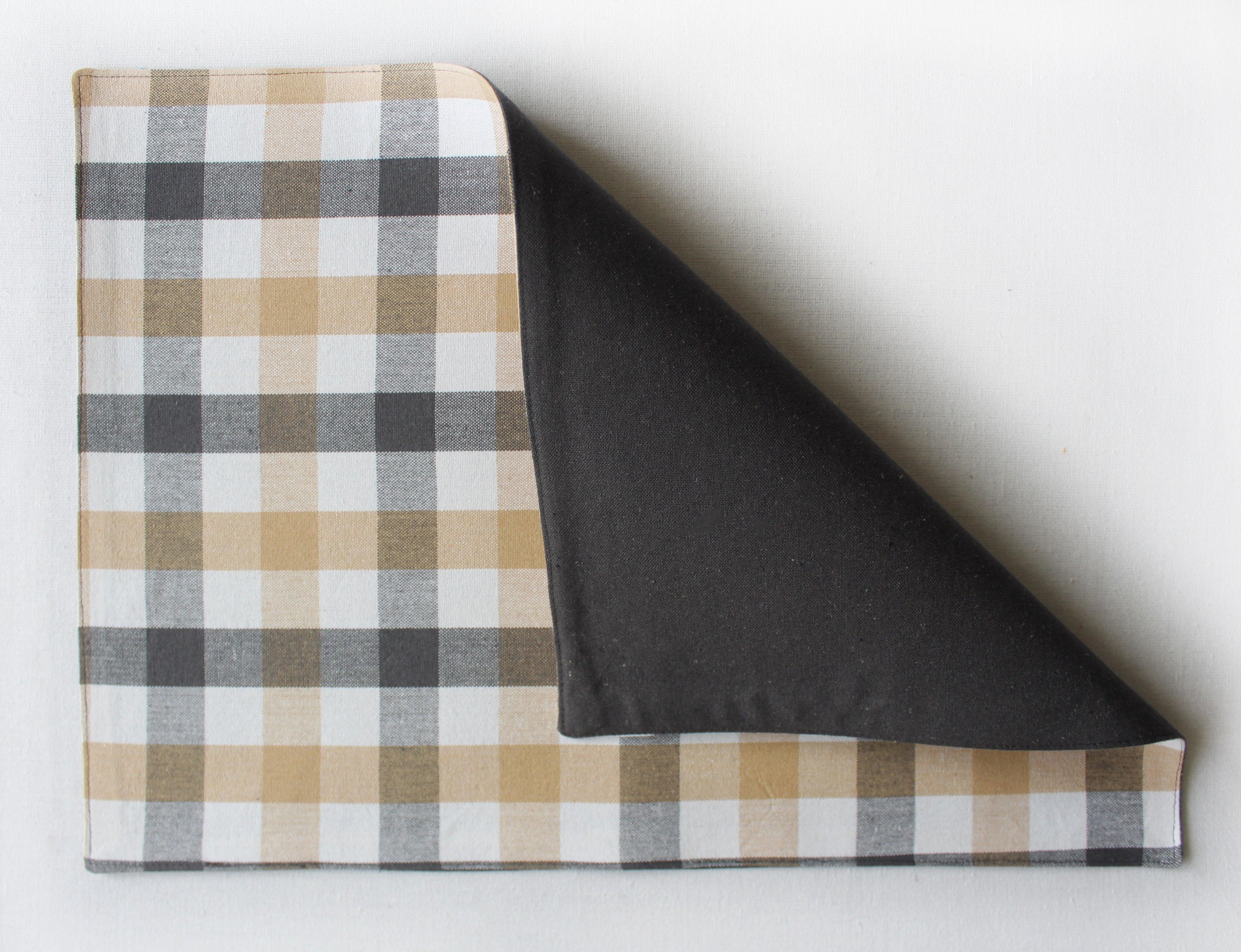 Cotton Lanfranki Grey Check Table Placemats Pack Of 4