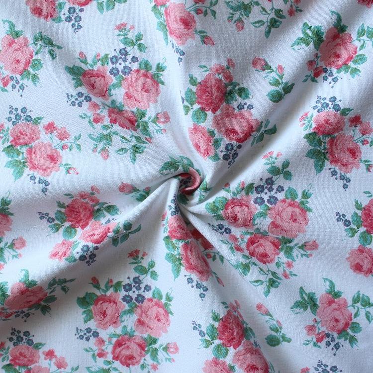Cotton Small Pink Rose 5ft Window Curtains Pack Of 2
