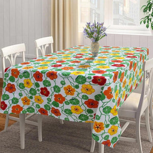 Cotton Green and Orange Flower 4 Seater Table Cloths Pack Of 1 freeshipping - Airwill