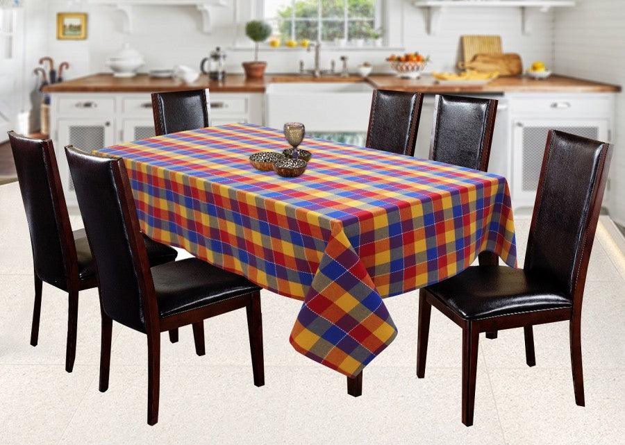 Cotton Adukalam Check 6 Seater Table Cloths