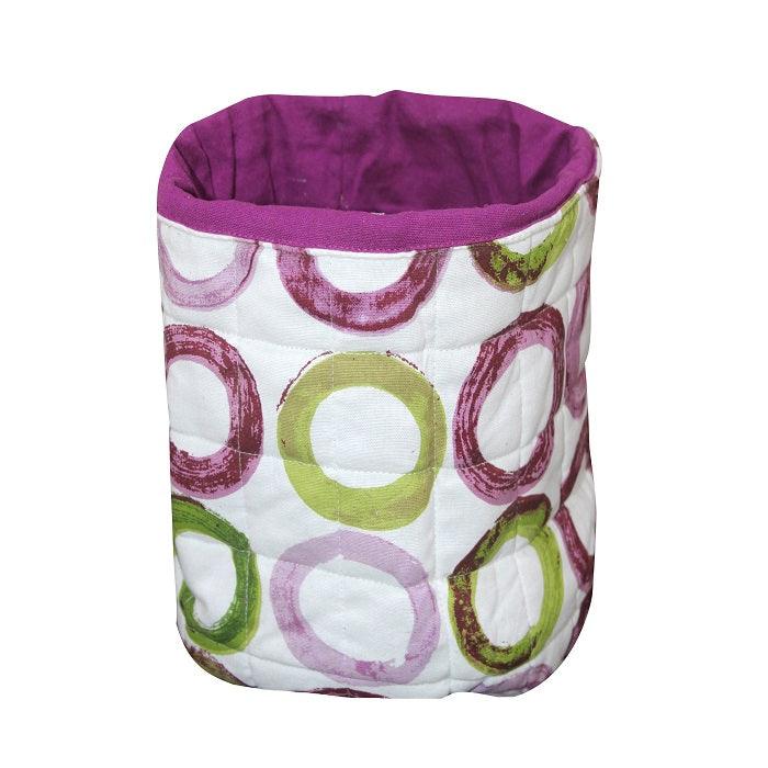 Cotton Green and violet Circle Fruit Basket