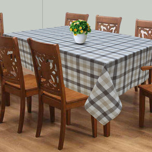 Cotton Lanfranki Grey Check 8 Seater Table Cloths Pack Of 1 freeshipping - Airwill