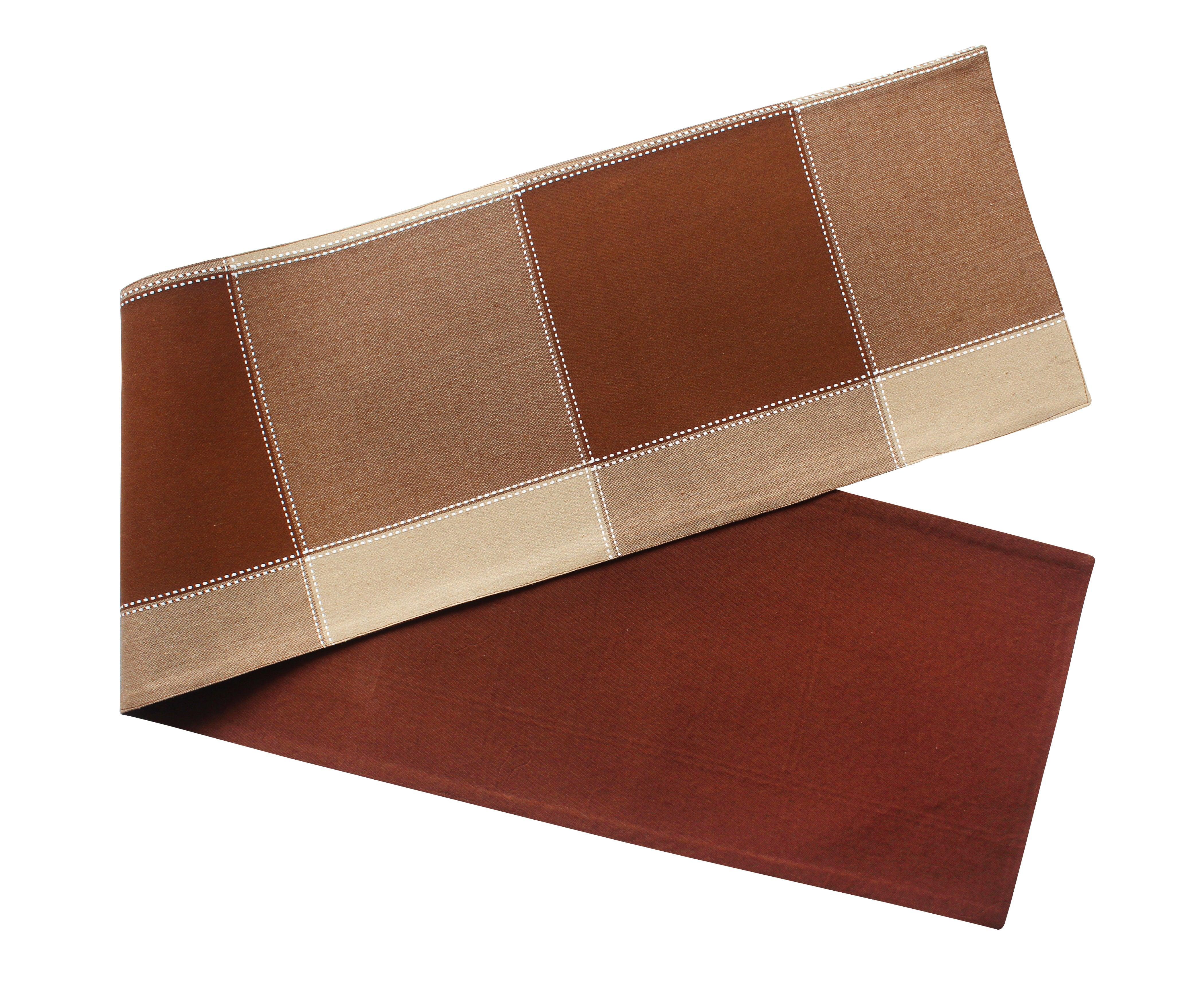 Cotton 4 Way Dobby Brown Table Runner