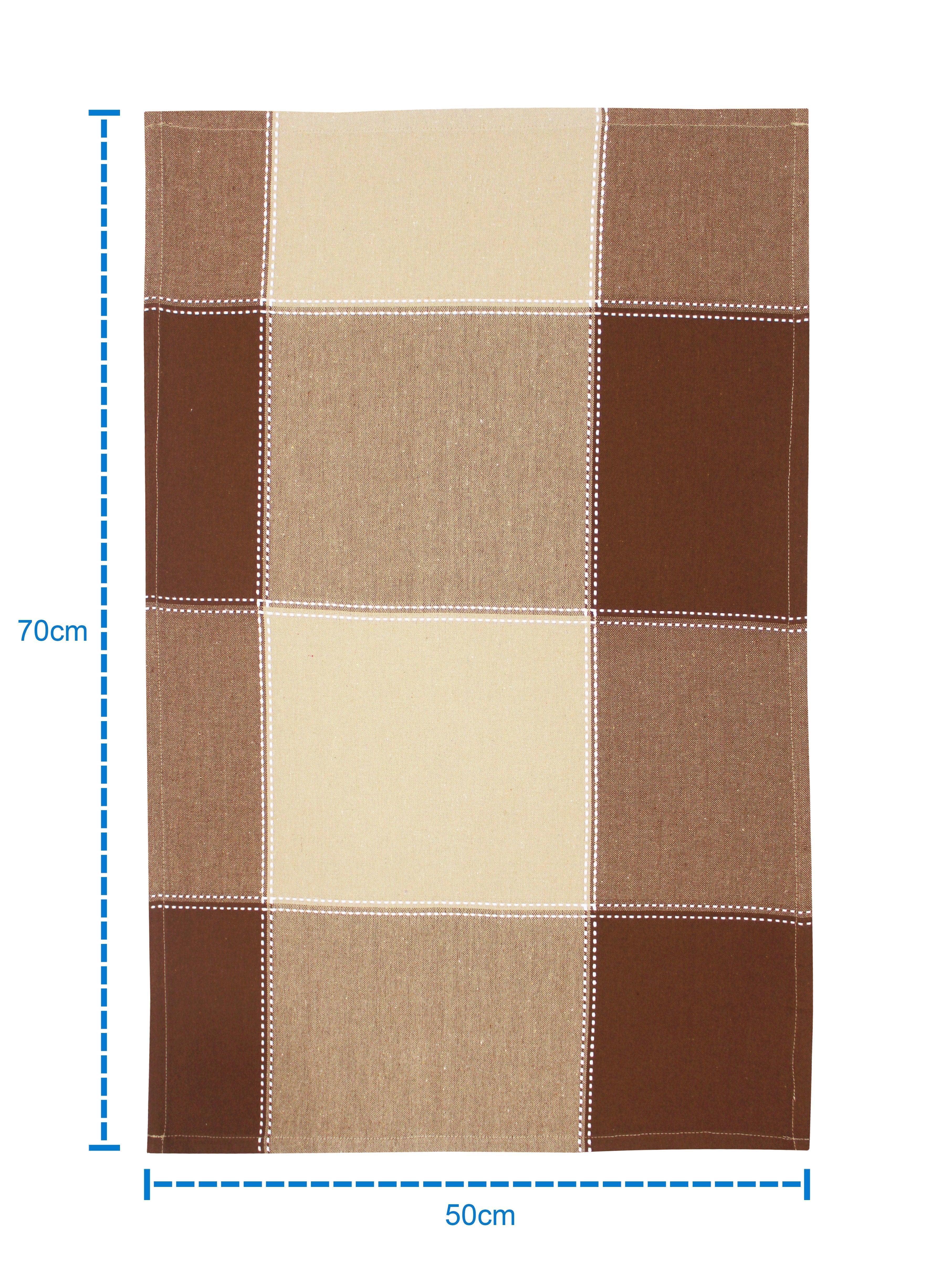 Cotton 4 Way Dobby Brown Kitchen Towels Pack Of 4
