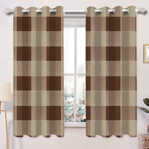 Cotton 4 Way Dobby Brown 5ft Window Curtains Pack Of 2