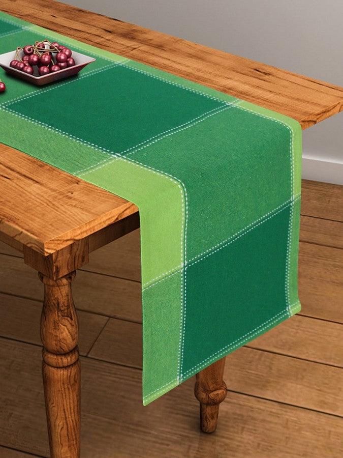 Cotton 4 Way Dobby Green Table Runner