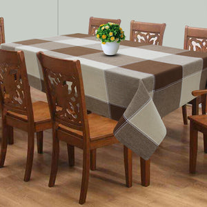 Cotton 4 Way Dobby Brown 8 Seater Table Cloths