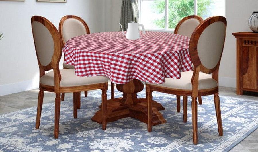 Cotton Gingham Check Red 4 Seater Table Cloths