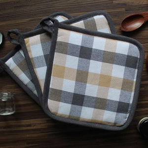 Cotton Lanfranki Grey Check Pot Holders Pack Of 3 freeshipping - Airwill