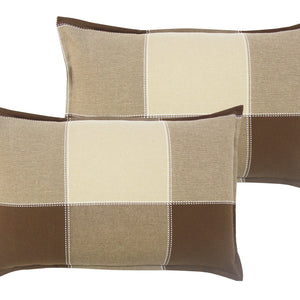 Cotton 4 Way Brown Pillow Covers Pack Of 2