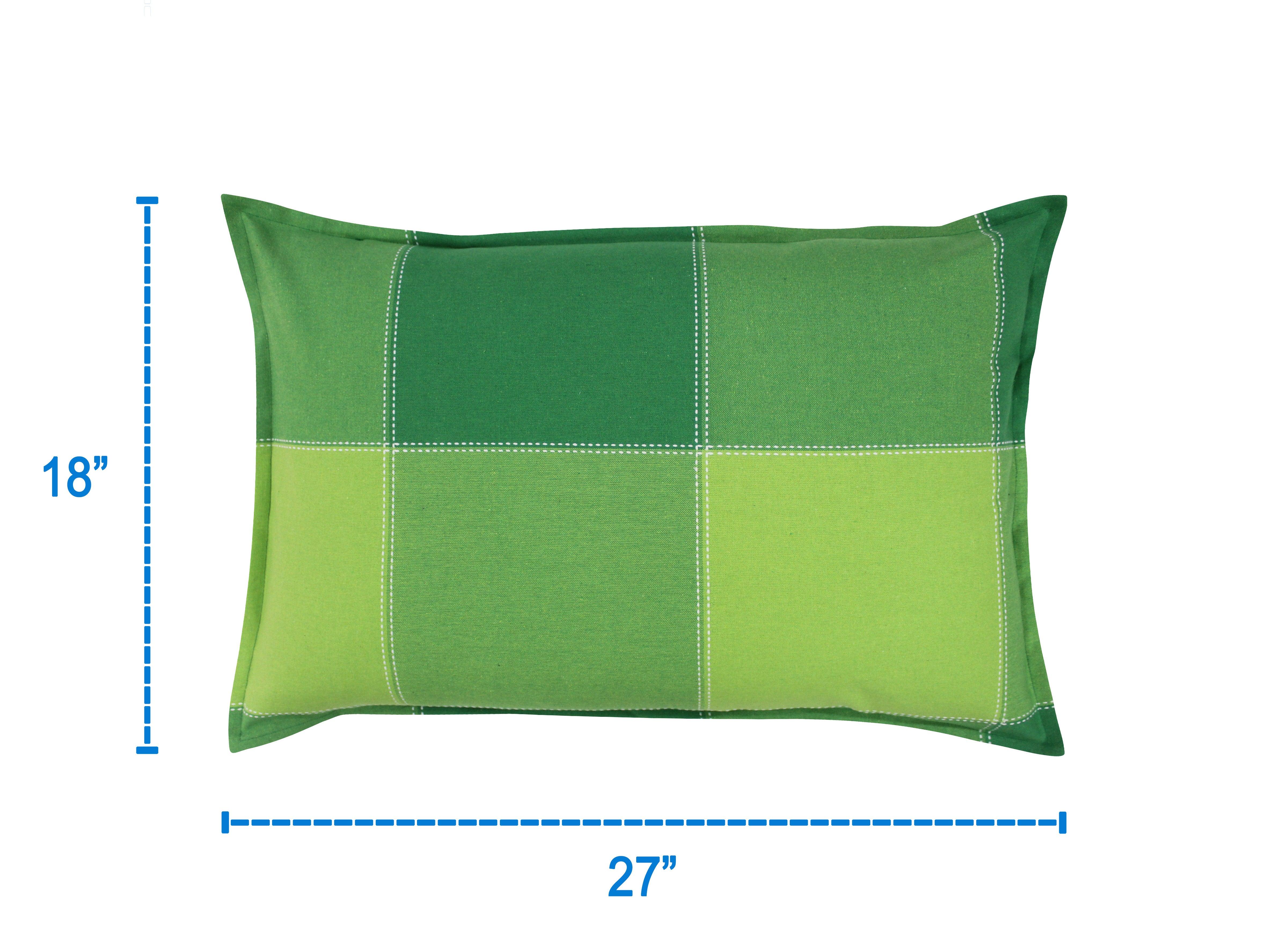 Cotton 4 Way Dobby Green Pillow Covers Pack Of 2
