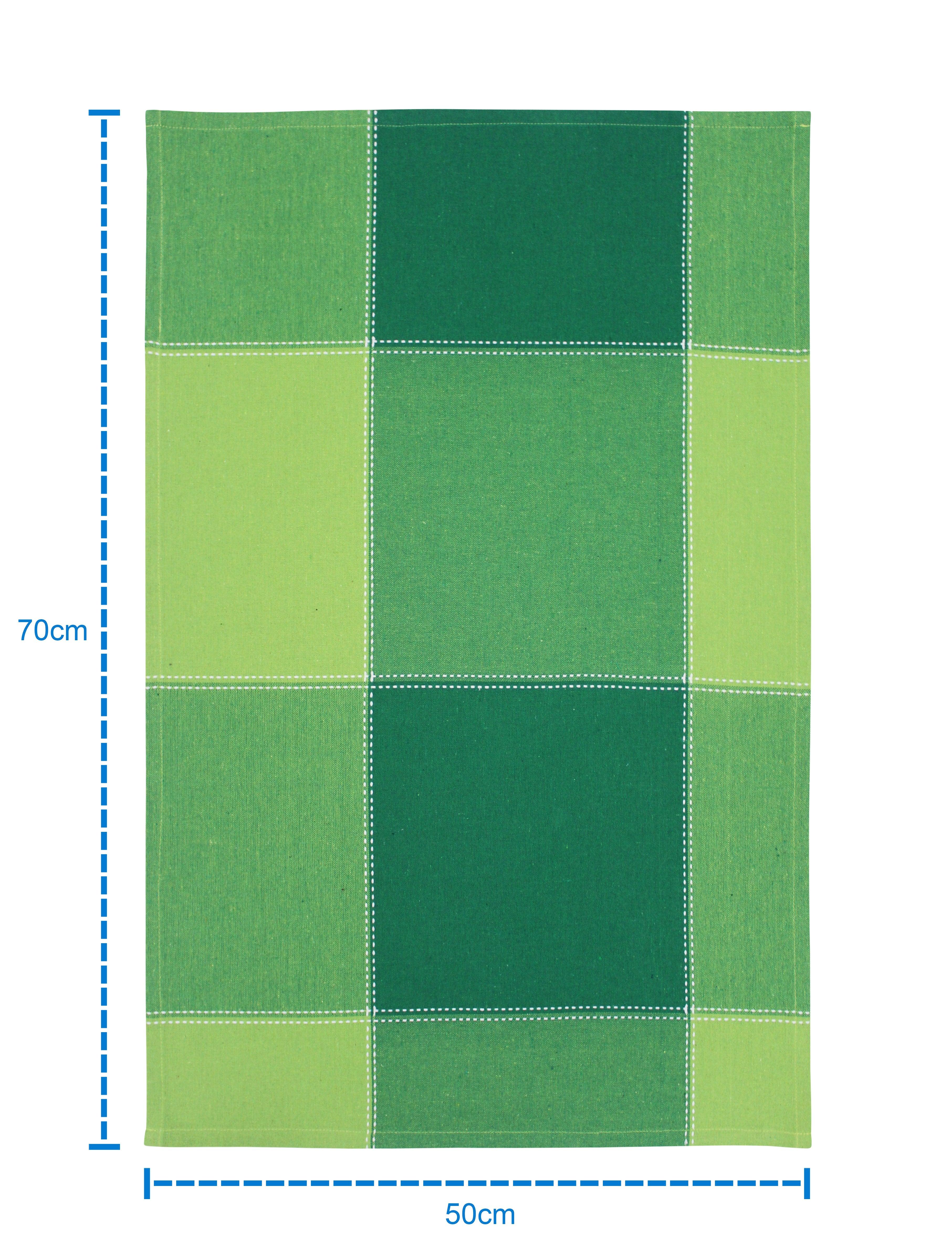 Cotton 4 Way Dobby Green Kitchen Towels Pack Of 4