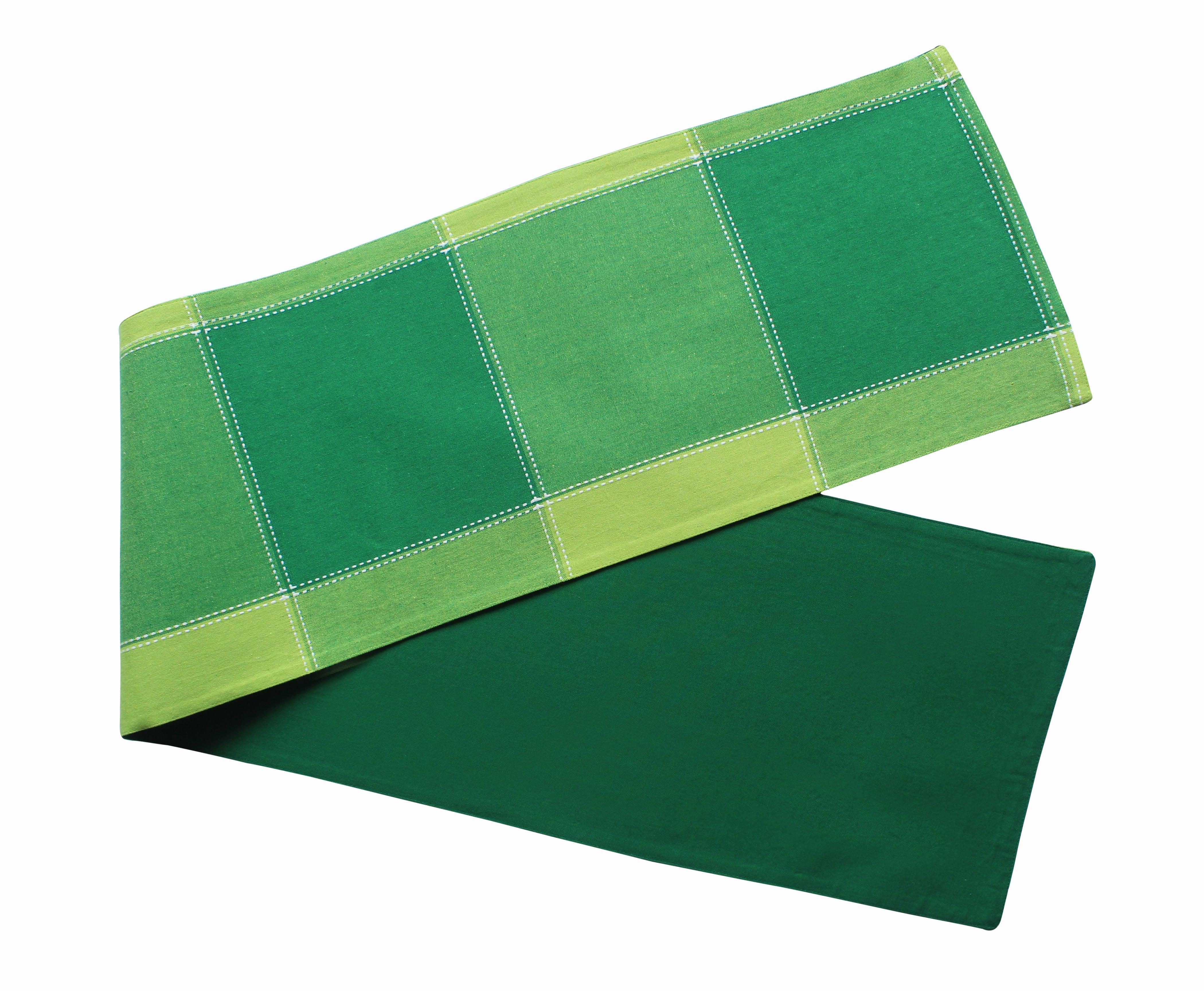 Cotton 4 Way Dobby Green Table Runner