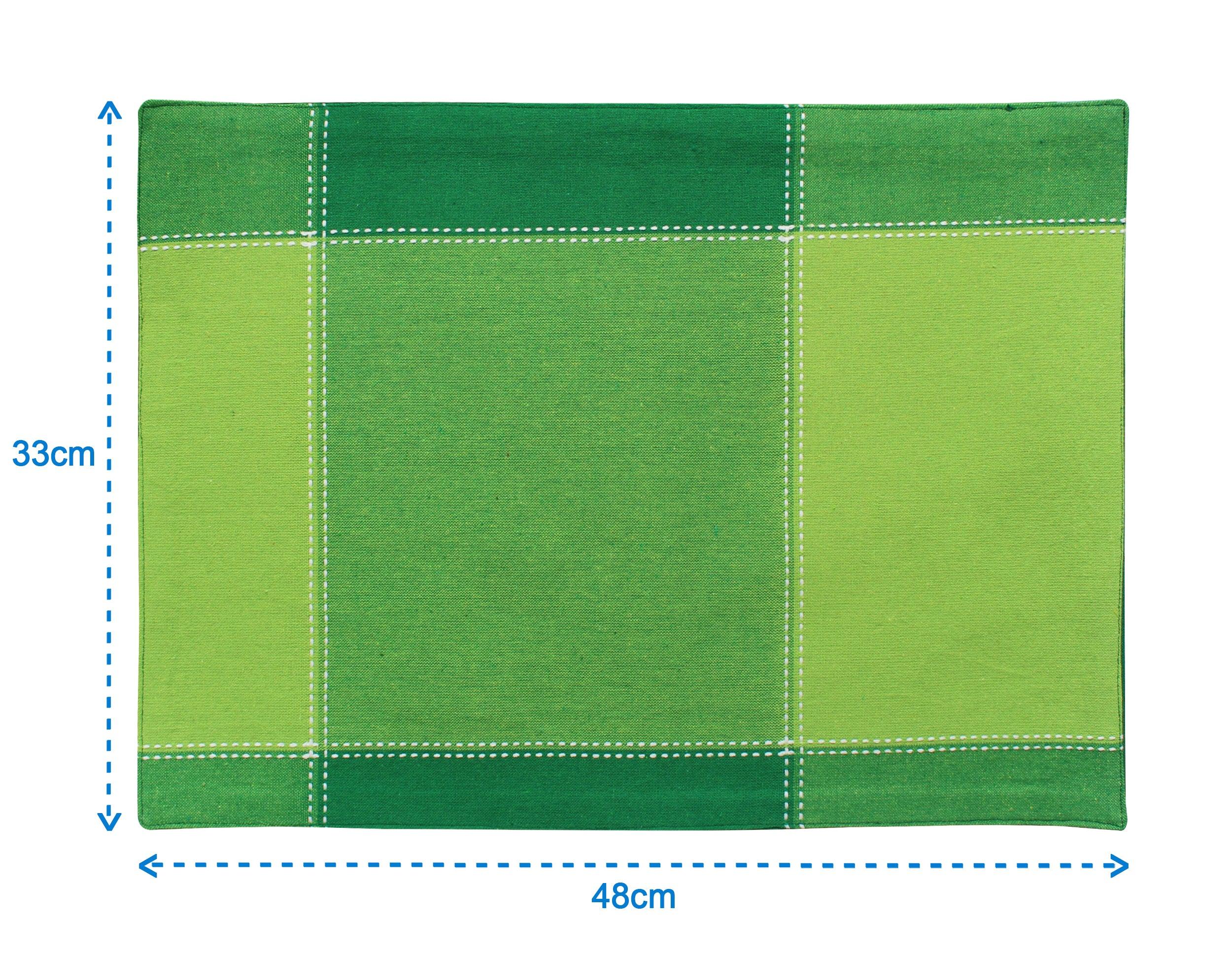 Cotton 4 Way Dobby Green Table Placemats Pack Of 4