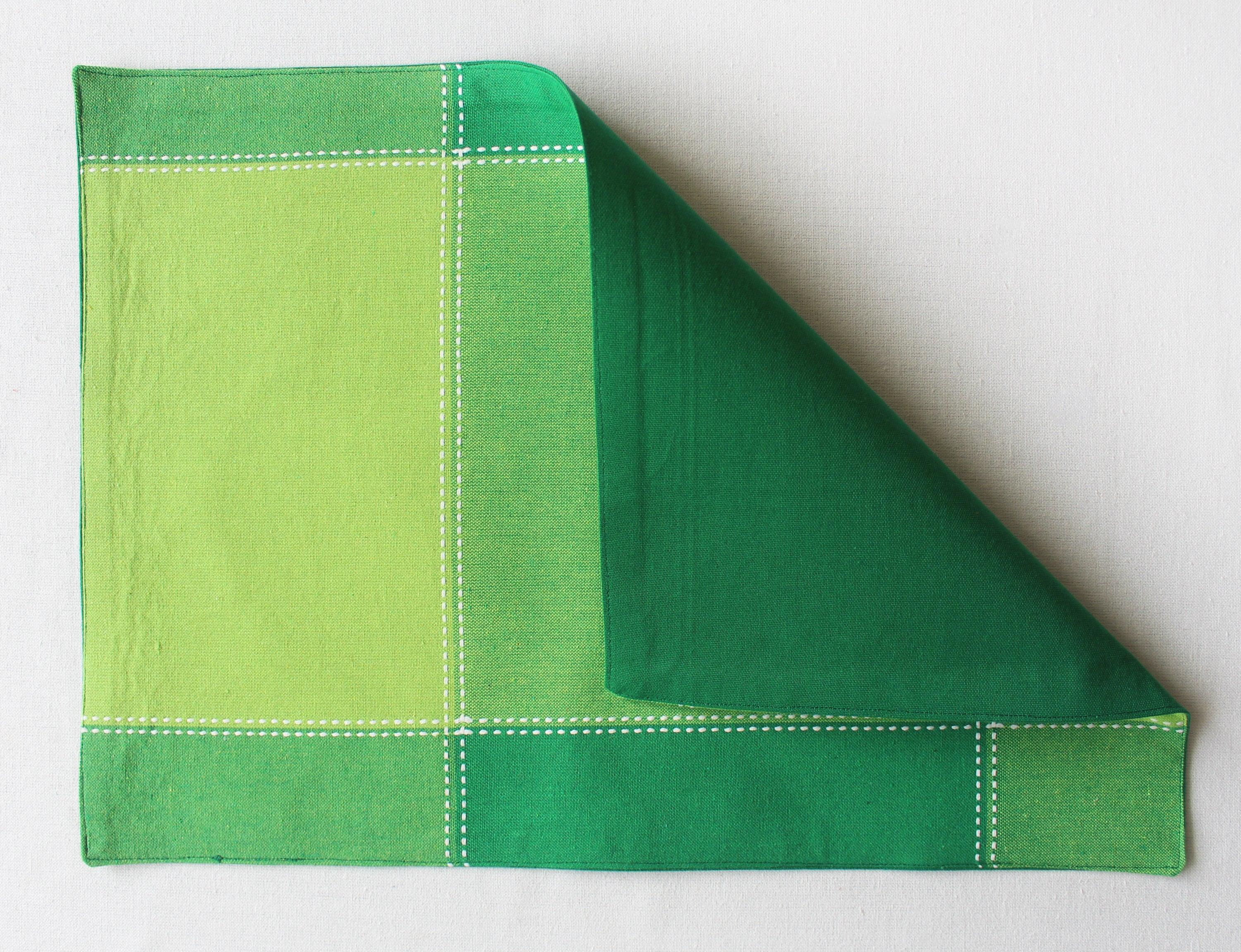 Cotton 4 Way Dobby Green Table Placemats Pack Of 4