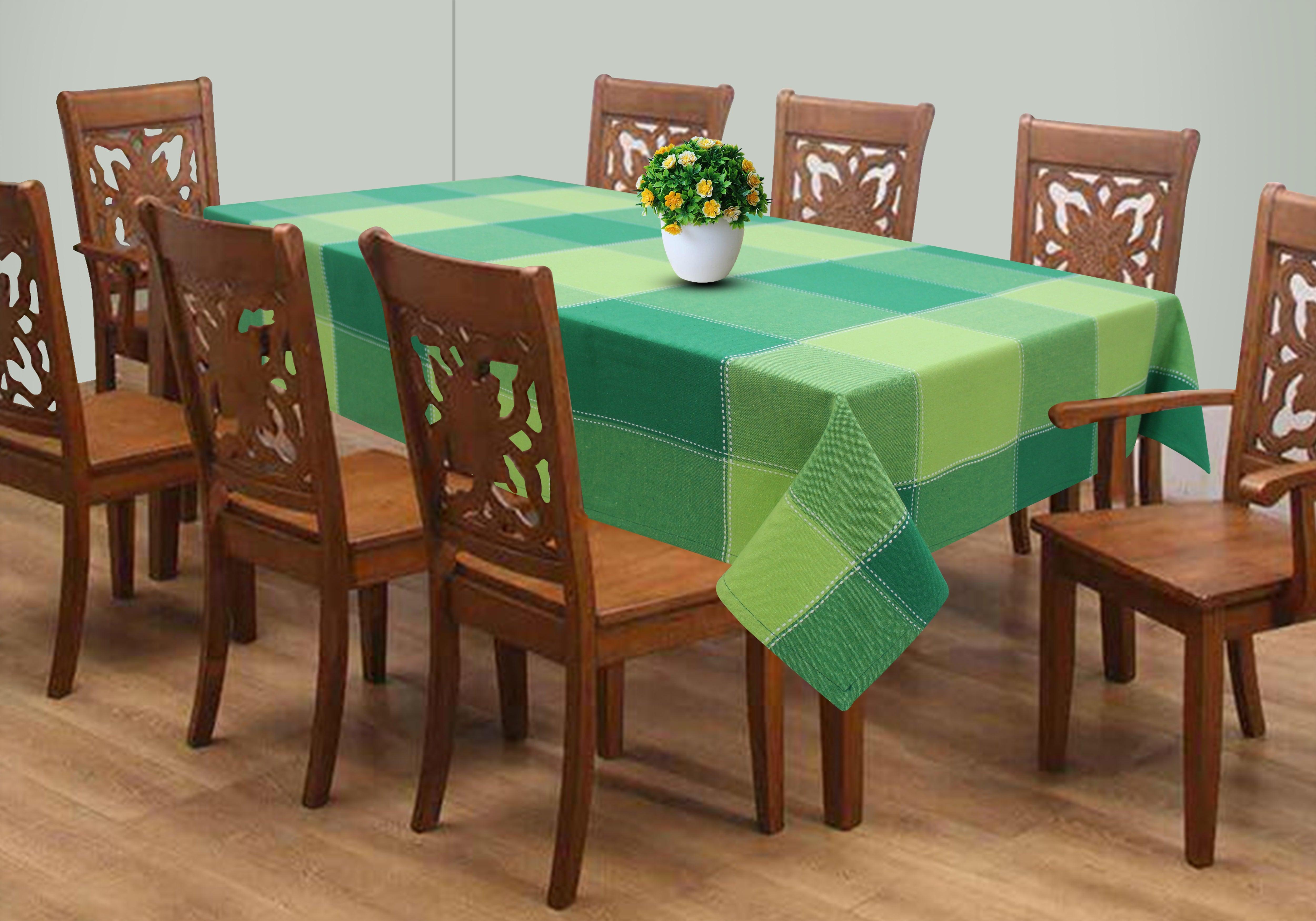 Cotton 4 Way Dobby Green 8 Seater Table Cloths
