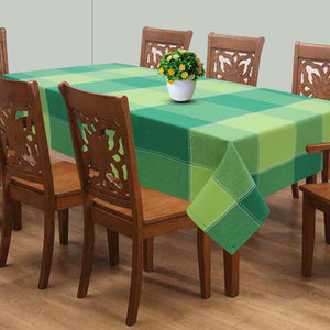 Cotton 4 Way Dobby Green 8 Seater Table Cloths